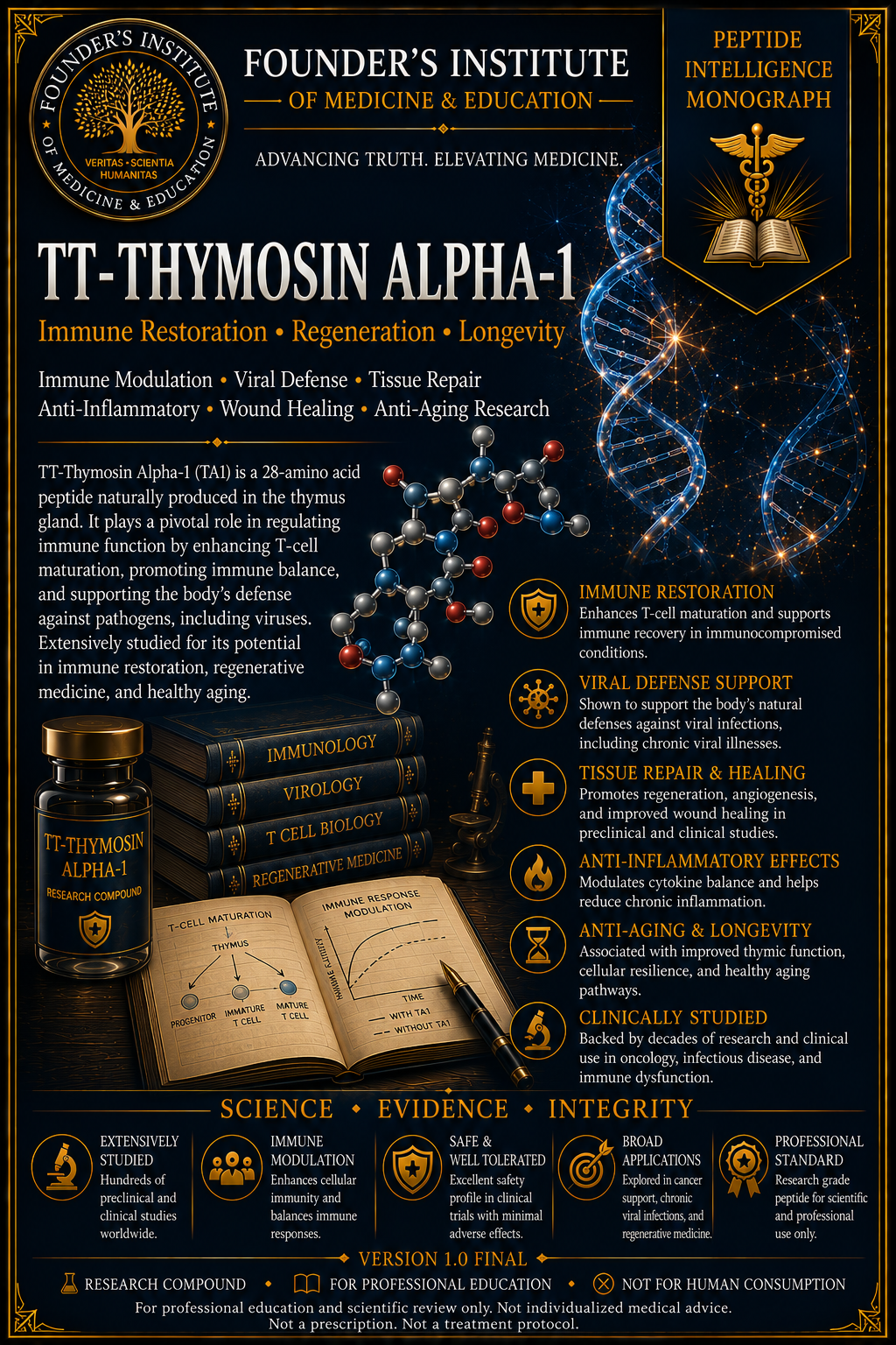 Thymosin Alpha-1 (Tα1 / Thymalfasin) Peptide Intelligence Monograph | FIME