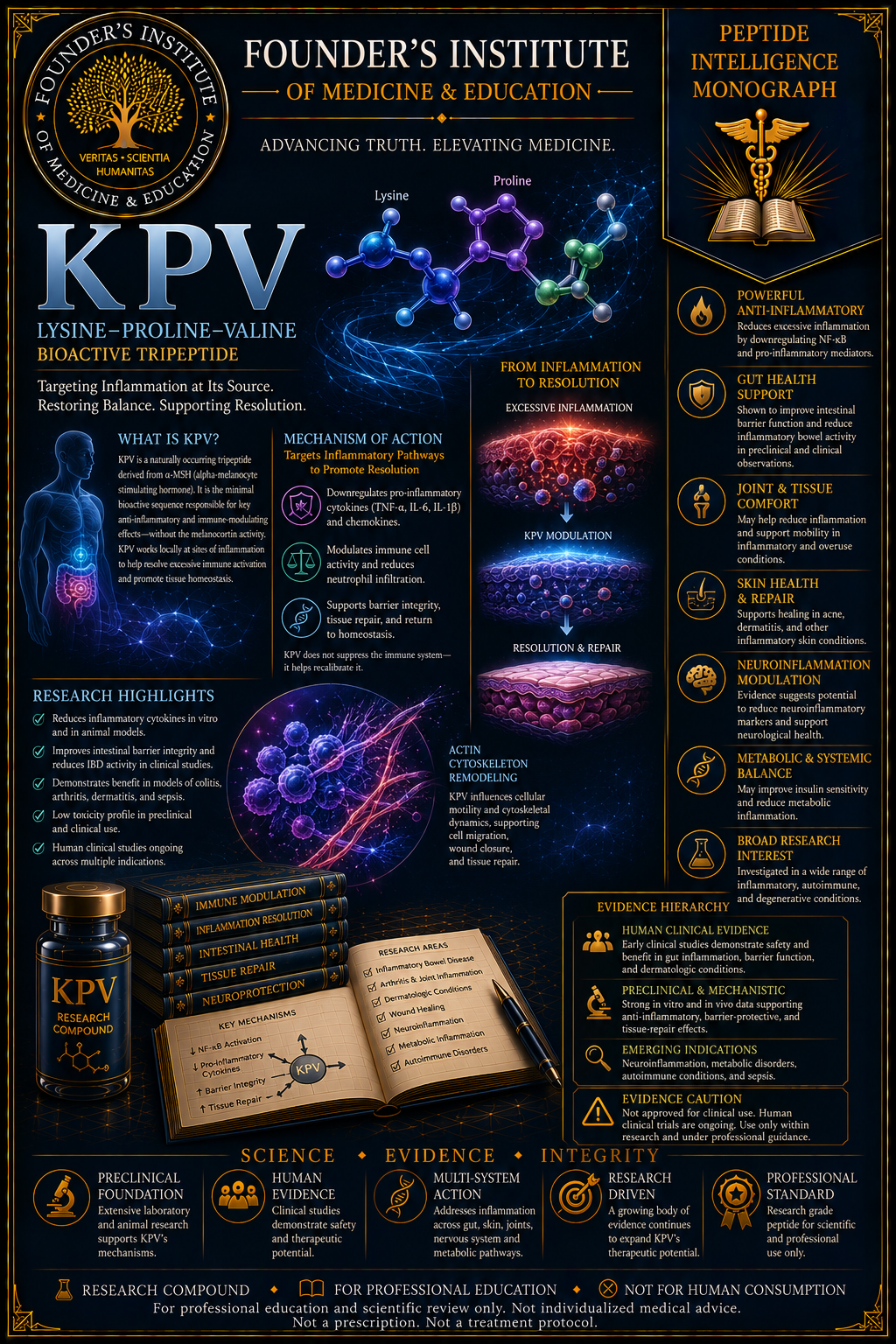 KPV (Lys-Pro-Val) — Peptide Intelligence Monograph